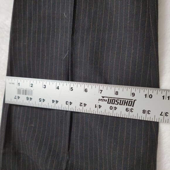 Evan-Picone Womens Black Pinstripe Wool Pleated Dress Pants Sz 10 Career Pockets - Picture 10 of 11